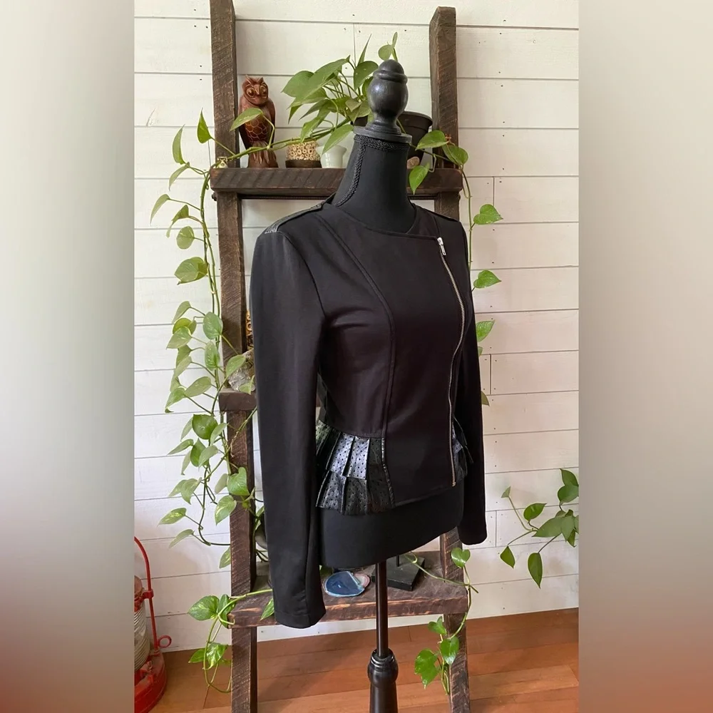 Olsenboye: Black Women's Baddie Jacket with Pleated Detail